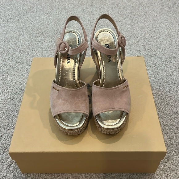 Prada Espadrilles wedges in pink suede - Picture 1 of 12
